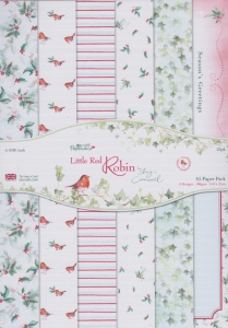 Paperpack, 24 vel 6 designs, A5 14.8 x 21 cm, Little Red Robin, 160159
