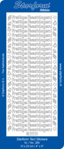 Starform sticker Prettige feestdagen zilver 289 (Locatie: G338 )