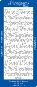 Starform stickervel Frohe Weihnachten glitter rood/goud 463 (Locatie: u247)