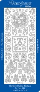 Starform stickervel kerstmis zilver 954 (Locatie: b164)