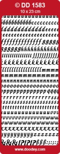 Stickervel alfabet sierlijk (klein) goud DD1583 (Locatie: U057)