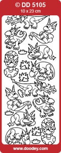 Stickervel goud dino's DD5105 (Locatie: C227)