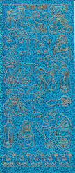 Stickervel holografisch blauw geboorte XP6401 (Locatie: B065)