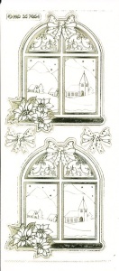 Stickervel raam met kerstster transparant goud MD357054 (U257)