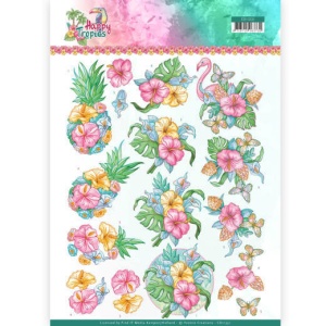 Yvonne Creations knipvel tropical flowers CD11331 (Locatie: 2928)