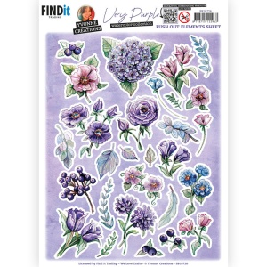 Yvonne Creations stansvel paarse bloemen SB10726 (Locatie: 4310)