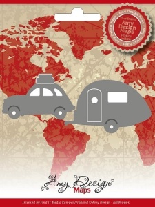 Amy Design snij- en embosmal Car with Caravan ADM10005 (Locatie: M87)