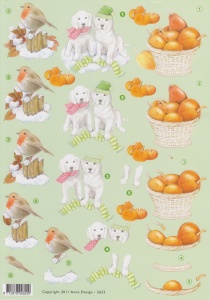Anne Design knipvel herfst roodborstje en honden 2622 (Locatie: 5555)