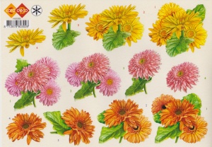 Card Deco knipvel bloemen HJ0302 (Locatie: 0931)
