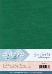 Card Deco linnen karton A5 kerstgroen, 10 vel LKK-A523