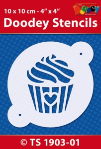 Doodey stencil cupcake 10 x 10 cm TS1903-01 (Locatie: 4630)