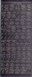 Doodey stickervel zilver cijfers DD6202 (Locatie: i351 )