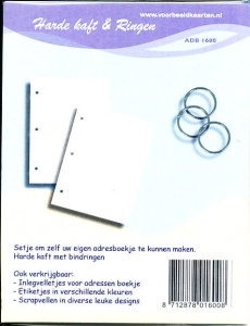 Harde kaft en ringen adresboekje ADB 1600 (Locatie: D36 )