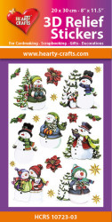 Hearty Crafts 3D Relief Stickers Snowmen A4 HCRS10723-03 (Locatie: 2251)