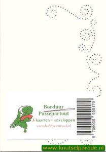 Hobbycentraal 3 borduurkaarten en enveloppen wit, gekrulde rand (Locatie: K164)
