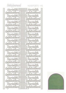 Hobbydots stickervel glanzend Gefeliciteerd groen STDMHG01 (Locatie: H403 )