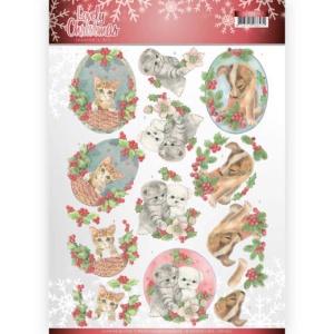 Jeanine's Art knipvel honden en katten kerst CD11375 (Locatie: 1340)