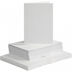 Kaarten en enveloppen wit 10,5 X 15 cm (C6) 50 sets 23111