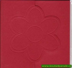 Lomiac kaart rood zigzag met bloem 3 stuks LC3141 (Locatie: Y017 )