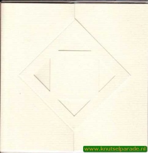 Lomiac kaart zigzag met ruit ivoor 3 stuks LC3142 (Locatie: Y044 )