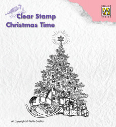 Nellie Snellen Clear Stamp Christmas tree with gifts CT017 (Locatie: H387)
