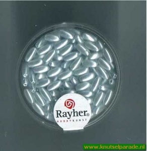 Rayher kralen zilvergrijs 6x3 mm nr. 16 474 08 (Locatie: 3GL6 )