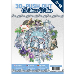 Stansboek Christmas Wishes, 24 afbeeldingen en 8 designpapier, 3DPO10018 (Locatie: 0424)