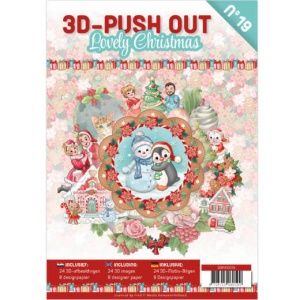 Stansboek Lovely Christmas, 24 afbeeldingen en 8 designpapier, 3DPO10019 (Locatie: 0409)