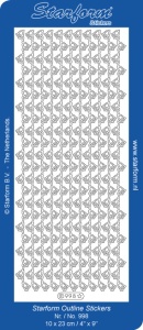 Starform sticker zilver randjes met bellen nr. 998 (Locatie: G035 )