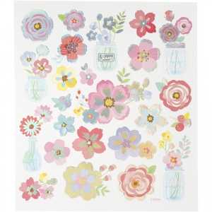 Stickers, vel 15x16,5 cm, bloemen, 27193 (Locatie: 2234)