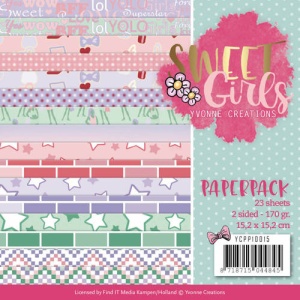 Yvonne Creations, Paperpack, 15.2 x 15.x cm, Sweet Girls, YCPP10015