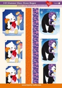 3 D glamour stansvel kerst pinguine 7 (Locatie: 1732)
