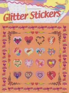 Abstracta glitter stickers liefde (Locatie: 0922)