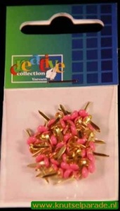 Brads 50 stuks rond pink 10829/08 (Locatie: 1A )