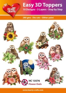 Hearty Crafts Easy 3D Toppers Flower Owls HC13576