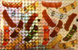 Holografische knipstickers skateboards 5 vel 096 (Locatie: Q009)