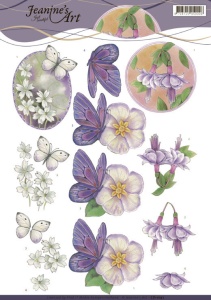 Jeanine's Art knipvel vlinders en bloemen CD11097 (Locatie: 2671)