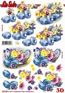 Le Suh knipvel Pasen Bloemen met Delfts blauw 8215769 (Locatie: 0623)