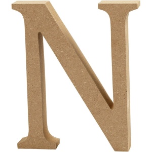 Letter N, hoogte 13 cm, dikte 2 cm, MDF, 1stuk (Locatie: KB)
