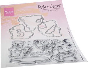 Marianne design Clear stamp en snijmal Eline's Polar Bears EC0193 (Locatie: I621)