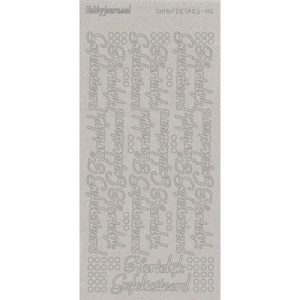 Shiny details stickervel glitter zilver hartelijk gefeliciteerd SDSHGTZ (Locatie: u261)