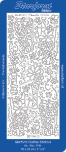 Starform stickervel bloemen goud 1194 (Locatie: U289 )