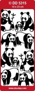 Sticker goud panda DD5315 (Locatie: NN131)