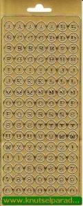 Stickervel alfabet goud 1904 (Locatie: U258 )