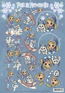 Yvonne Creations knipvel Puk & Floortje Winter CD11052 (Locatie: 0608)