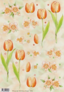 Anne Design knipvel oranje bloemen 2456 (Locatie: 2217)