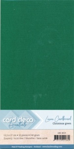 Card Deco linnen karton 13.5 x 27 cm kerstgroen, 10 stuks LKK-4K23