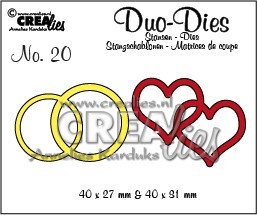 Crealies stansmal dubbele ring en hart CLDD19 (Locatie: K178)