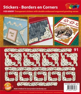 Doodey stickervel Hoeken en randen transparant zilver GS656591