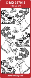 Doodey stickervel transparant goud kerstmis MD357012 (Locatie: t022)